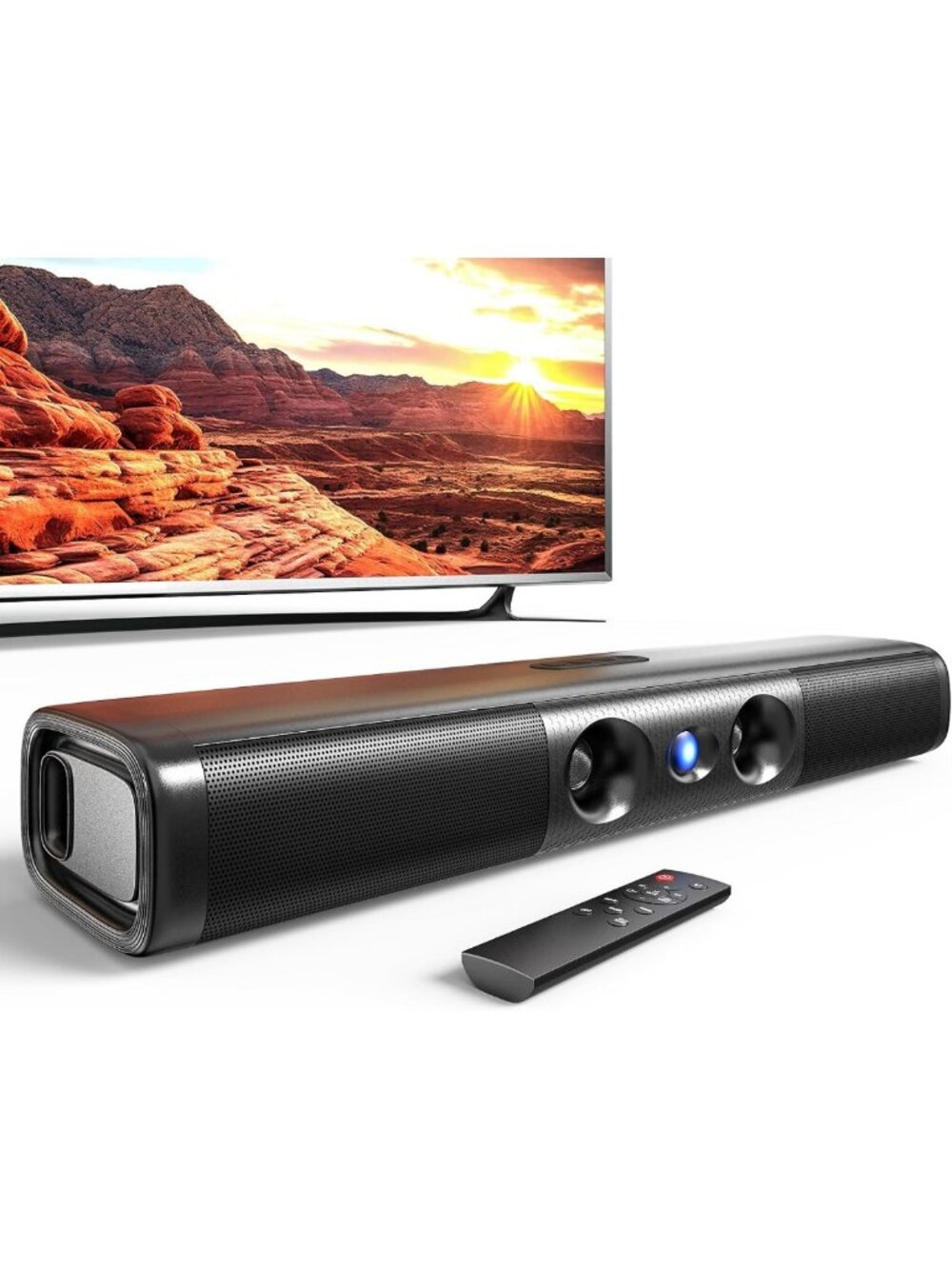 17-Inch Sound Bar for Smart TVs - Dual-Horn Design for Rich Deep Bass & Clear